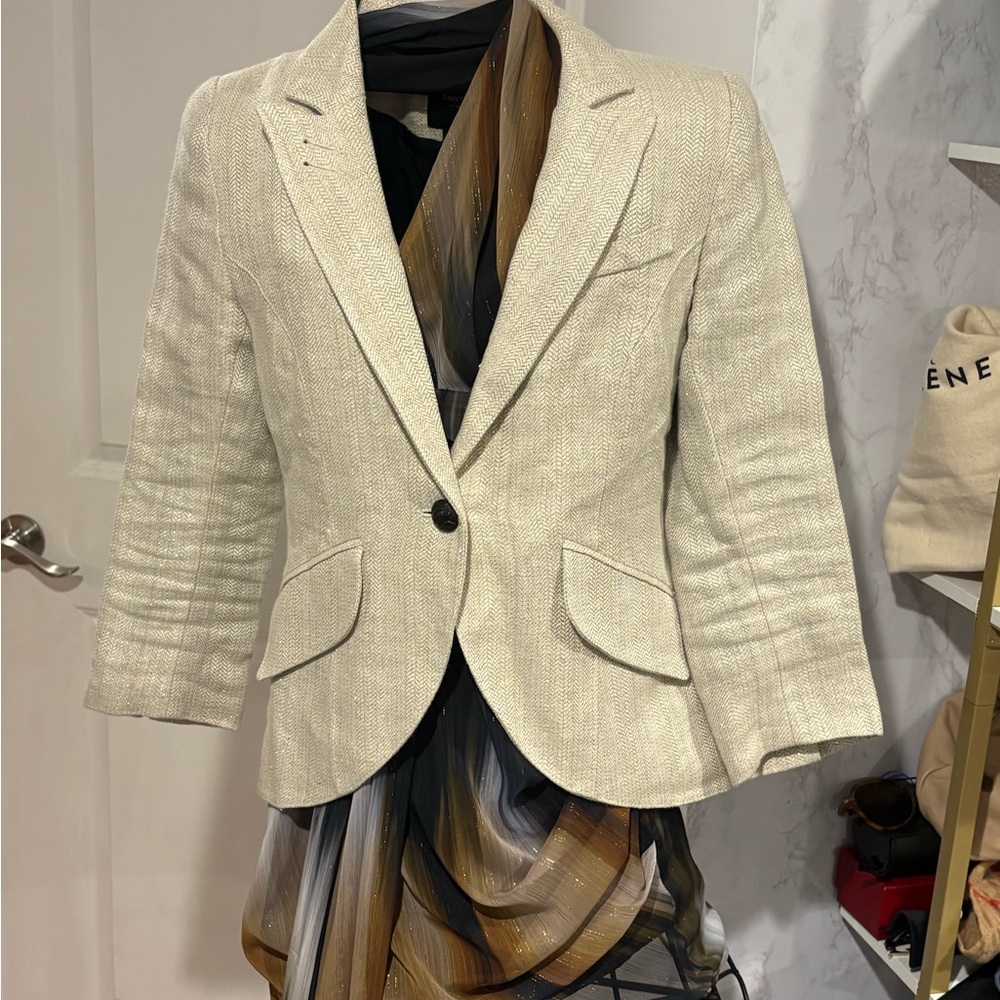 Smythe Cream Textured Blazer
